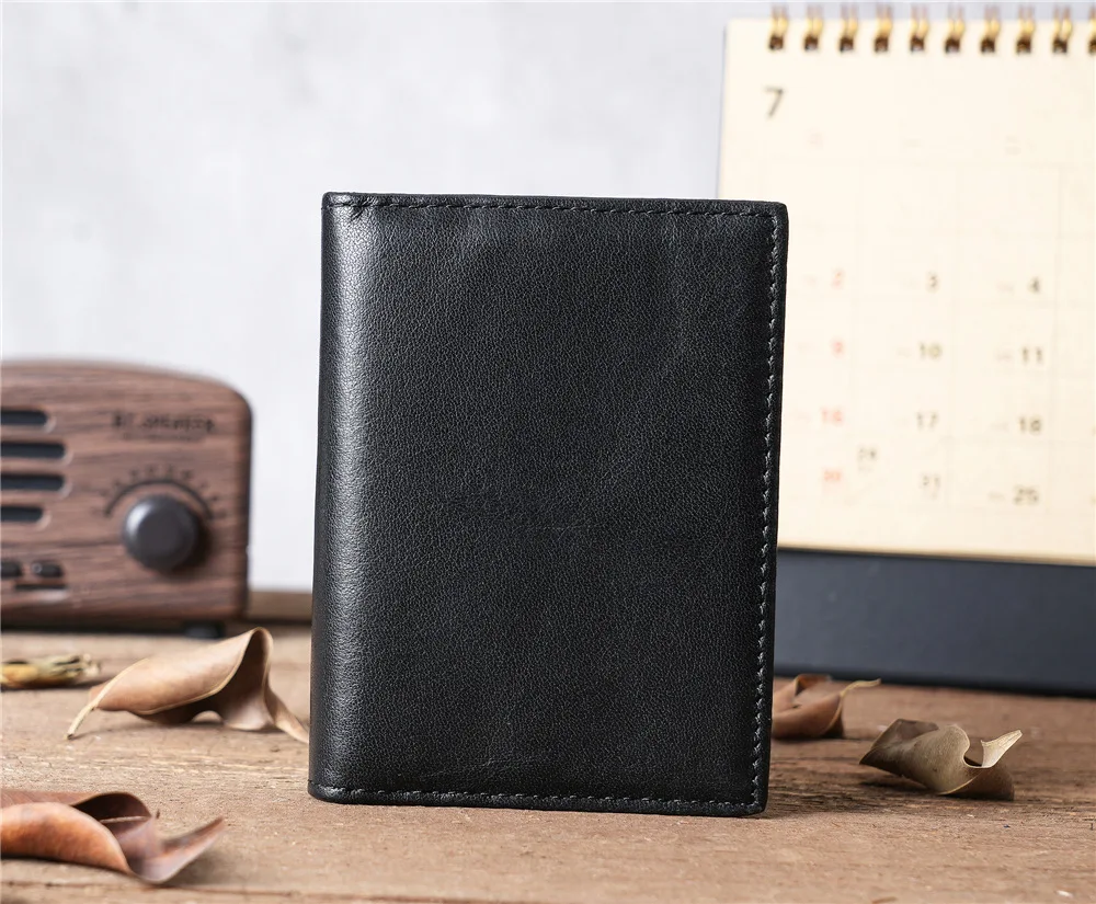 Vintage Genuine Leather Cards Holder Men Women Coins Purse Cards Wallet ...