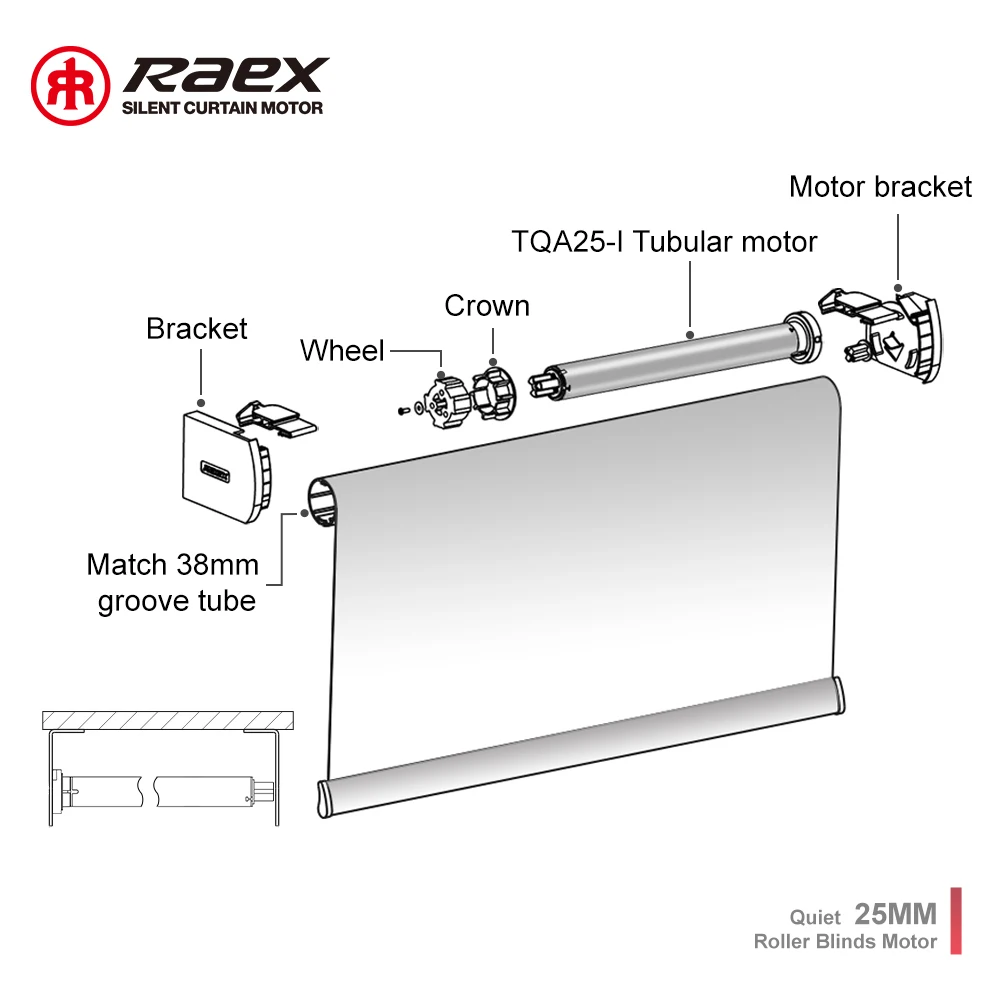 Indoor Motorized Raex Tuya Shade Outdoor Homekit Smart Roller Blind Motor