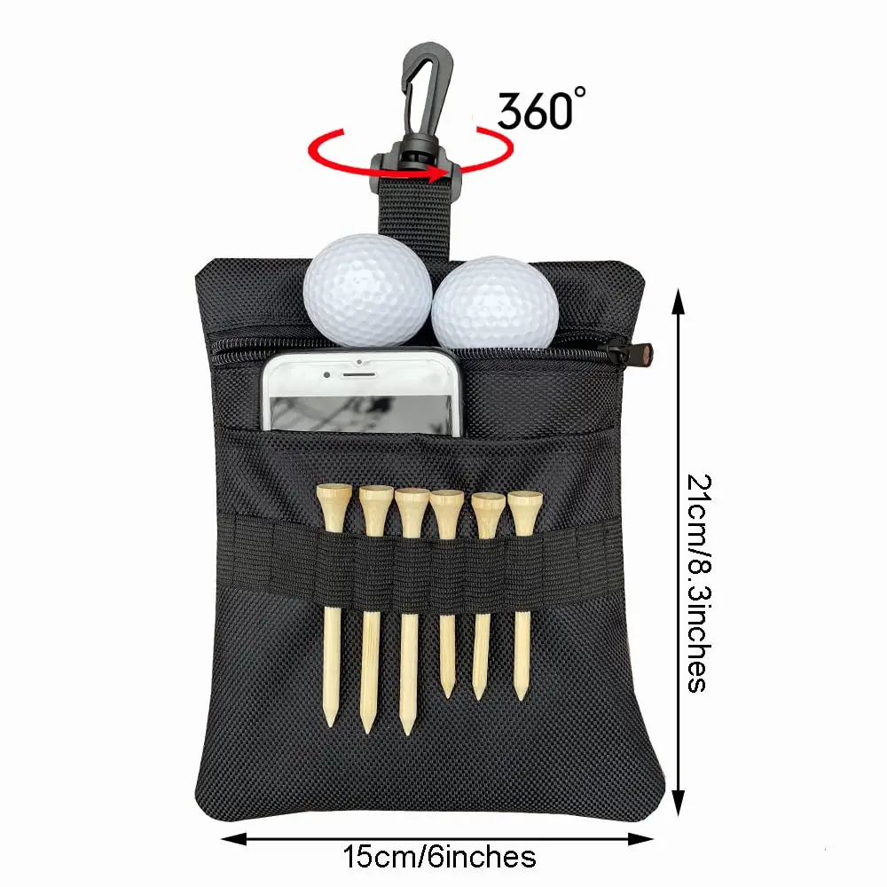 Factory Custom Golf Tee Pouch Bag Zipper Golf Accessory Pouch Golf Ball