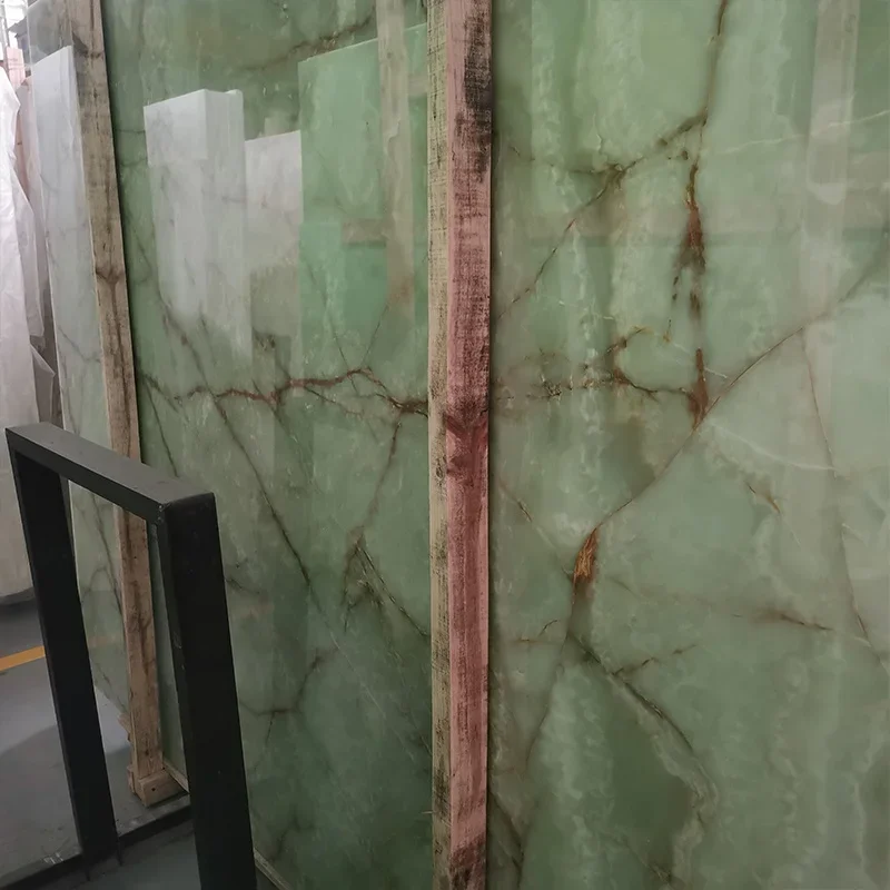 Natural Translucent Light Green Onyx Marble Slab For Interior Foor And Wall Luxury Stone Green Onyx Background