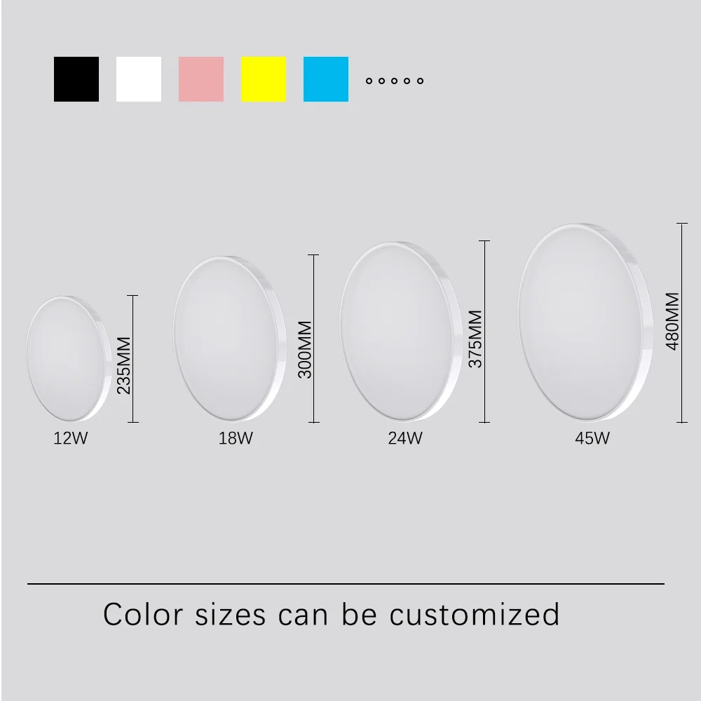 Multi Size Color Bedroom Round New Led Ceiling Lamp Modern For Living