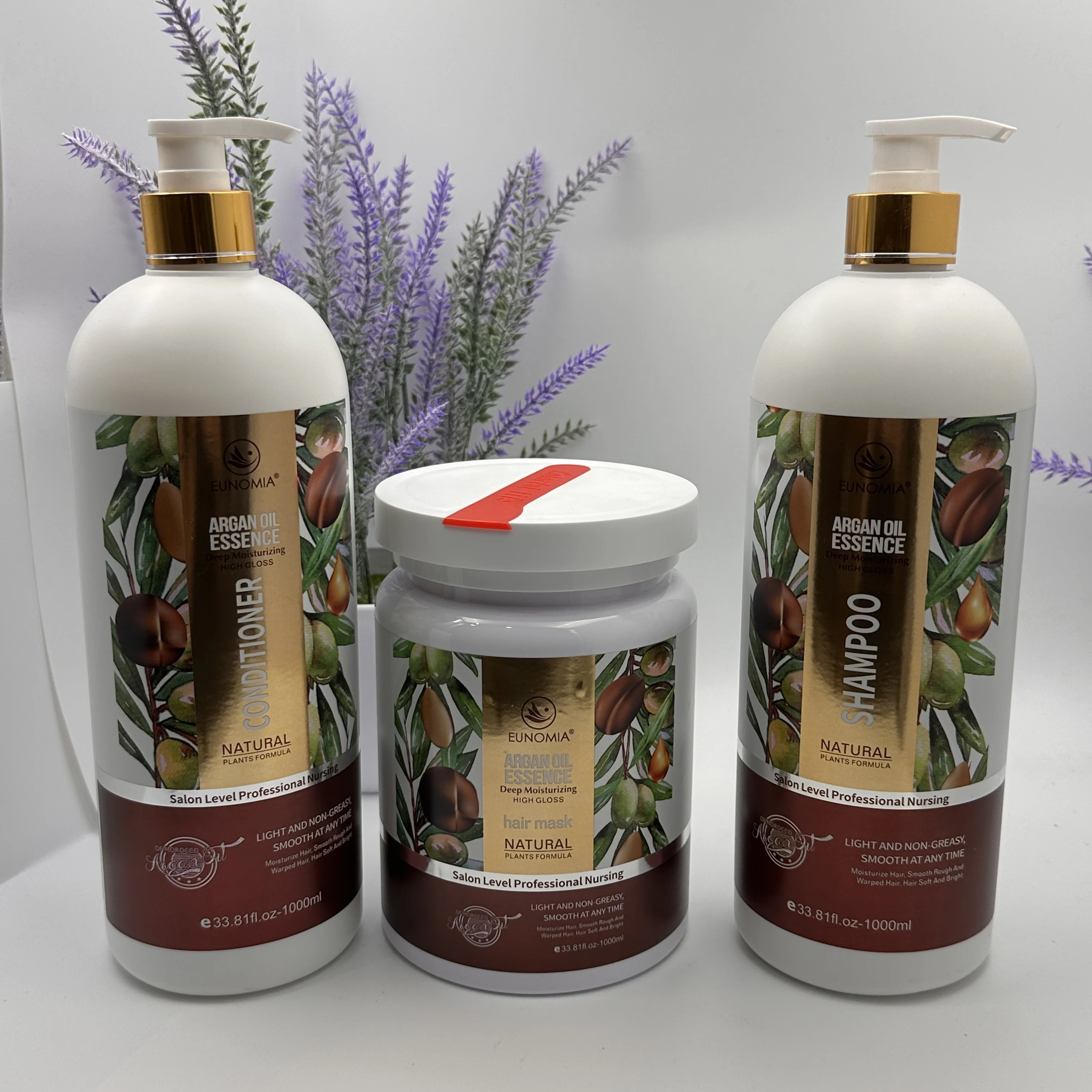 Salon Level Professional Natural Plant Formula Hair Care Set Argan Oil Repairing Cleaning Hair Shampoo and Conditioner