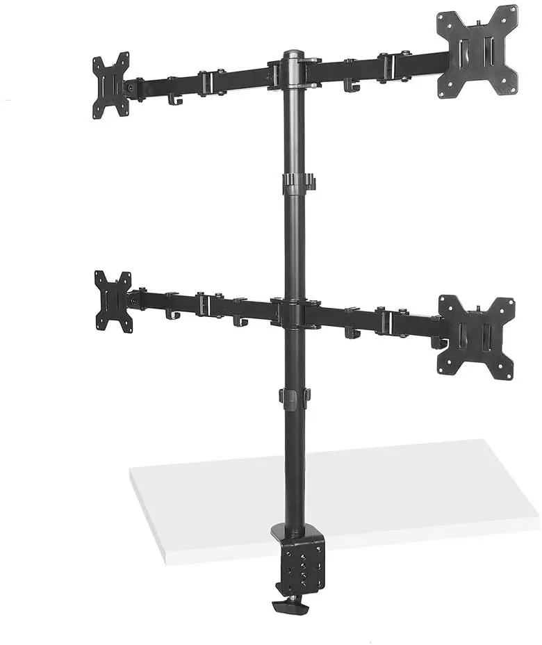Height Adjustable 360 Swivel Rotation 90 Tilt Stand Mount 13"-27" Computer Screen Quarter 4 Arm VESA Monitor Stand Stock