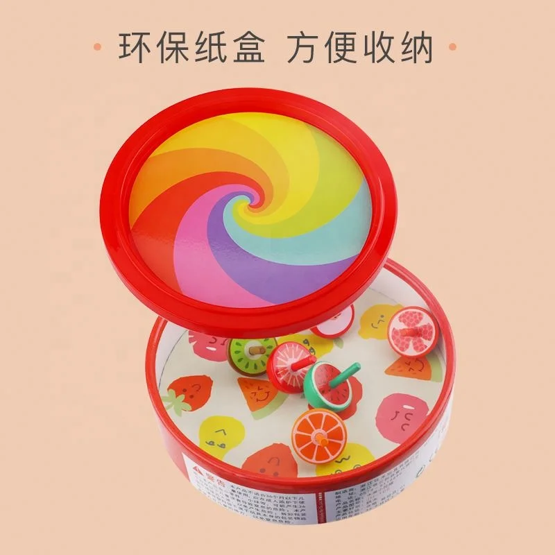 Экологически чистый фруктовый оранжевый необработанный дерево, деревянная игрушка, вращающийся Топ, деревянный гироскоп для детей, веселые игрушки
