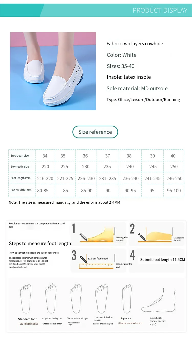 Nurse Cotton Shoes Nursing Shoes Hospital for Women With Wedge Heels Comfort Warm Soft Flat Anti-slip Safety Work White Shoes