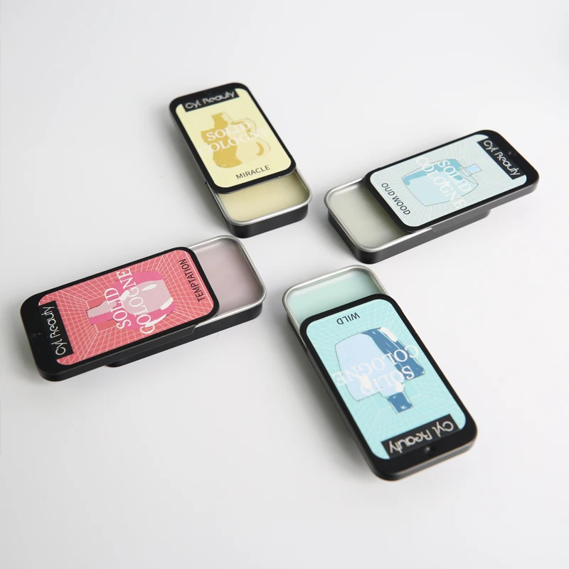 Пользовательский 100% натуральный ароматический бальзам Портативный Женский твердый одеколон фирменная Марка долговечный металлический бокс Мужской Твердый парфюм