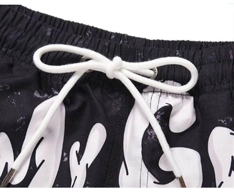 Summer Elastic Waistband Custom Design Pattern Printing Beach Shorts 100% Polyester Men's Swim Shorts Trunks220_voghion.com
