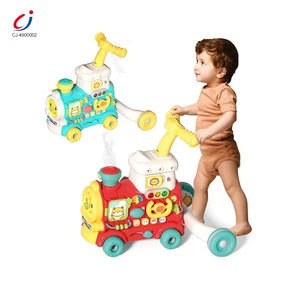 Chengji Montessori Educational Toys Bundle Cartoon Spray Train Light Music Electric Baby Walker Multifunctional
