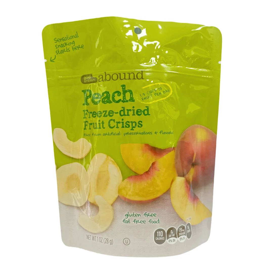 Small MOQ Custom Printed Matte Biodegradable Mylar Bags Aluminum Foil Stand up Packaging for Apple Freeze Dried Fruit Noodle Use