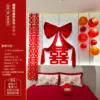 Conjunto de lazo de terciopelo rojo de gran tamaño 7
