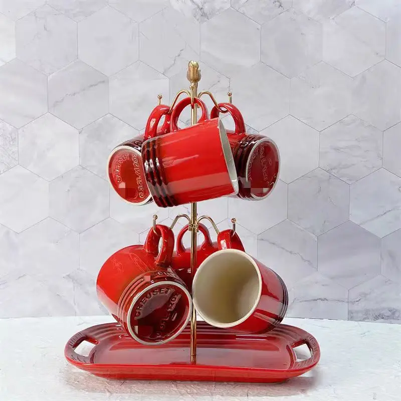 Ceramic Tea Mug for Hot Tea Cups Orange Yellow Kiln Change Glaze for Office and Home Horoscope Coffee Mugs Gifts details