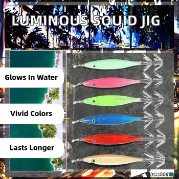 Top Right FH225 80mm 3.6g ABS Squid Jig Hook Electroplating Colorful Mini Luminous Midwater Bait Lure for Zander Sea Fishing – Metal Jig – view 3