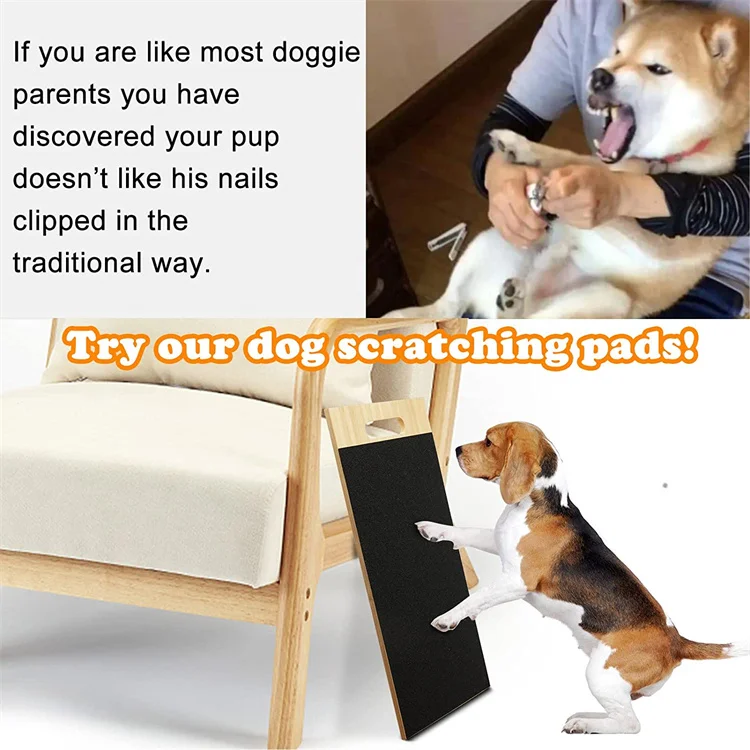 Bamboo Wooden Dog Scratch Pad For Nails Paw File Double Sided Sandpaper