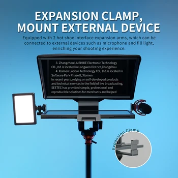 FEELWORLD TP16 16-inch Folding Teleprompter Supports up to 16" Tablet Horizontal Vertical Prompting Bluetooth Remote Control detail image