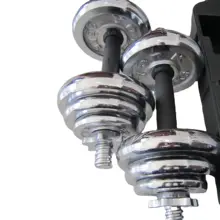 30KG Hot sale wholesale customized body strength training dumbbell adjustable silver electroplated dumbell set fitness plastic
