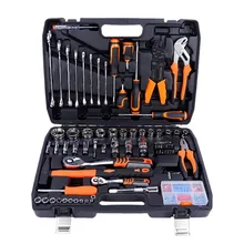 Comprehensive 114-Piece Auto Repair Telecom Household Tool Set 99+15PC CRV Wrench Pliers Socket Hammer Ratchet for E-commerce