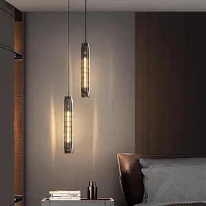Modern Luxury Crystal Chandelier High-End Designer Nordic Style Copper Pendant Light for Bedroom Bedside or Restaurant Bar