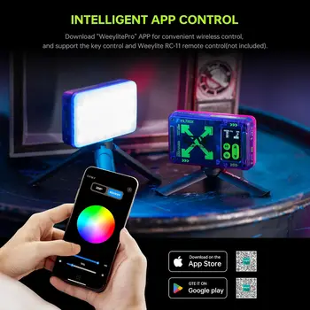 VILTROX Magnetic RGB Video Light 360 Full Color Portable LED Camera Light Panel with APP Control/Cold Shoe Mounts/CRI 97+ detail image