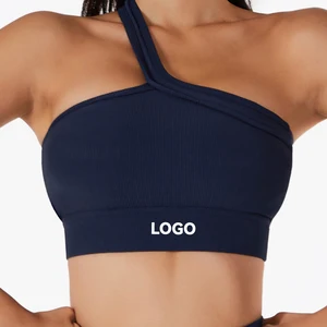 New Summer Spring Thread One Shoulder Running Fitness Bra One-piece Back Yoga Sports Bra