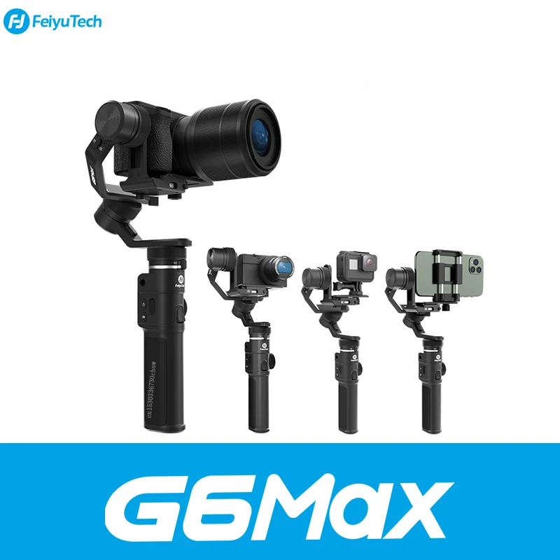 Pocket Cameras Smartphones and Action Cameras Max 3-Axis Handheld Stabilizer Compatible with Compact Cameras with WiFi/Cable Control Playload 1.2 KG FeiyuTech G6 Max 4-in-1 Gimbal