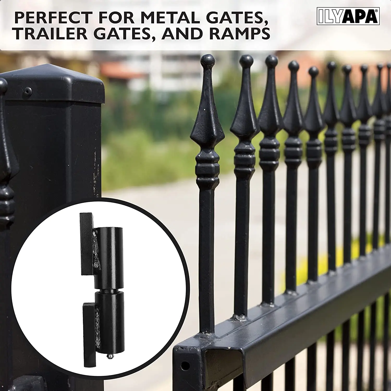 thumbnail image 2 of 4-Pair Heavy Duty Barrel Hinges For Gates, Fences And Doors - Weld-On With Grease Fittings 2 of 13