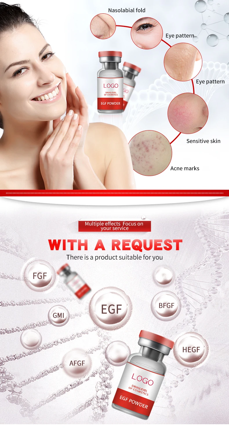 Фармацевтический Эпидермальный фактор роста концентрат сыворотка эффективный против морщин для кожи лиофилизированный