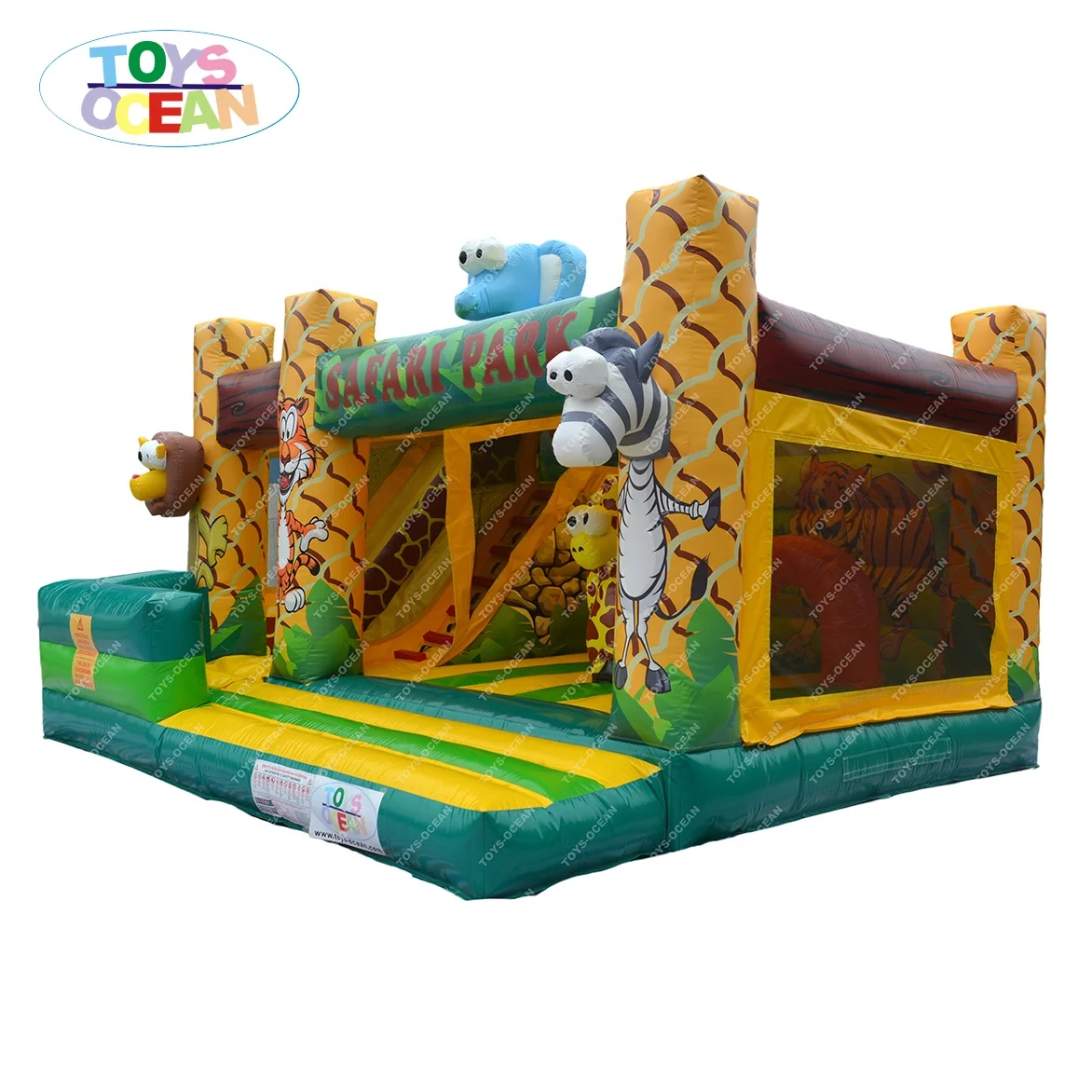 Custom Outdoor Playground Bounce Slide Combo Jungle Theme Safari Park Inflatable Jumping Bouncer Castle Kids Party Rental