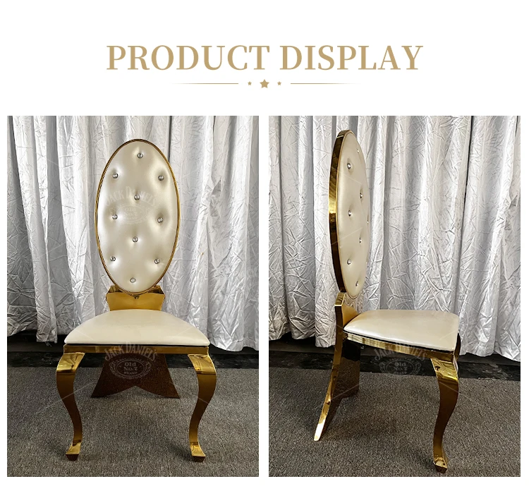 Factory Price Wedding Luxury Modern Stackable Event Party Stainless Steel Gold Wedding Chair for Sale