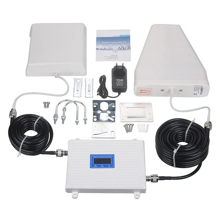 Repetidor de sinal de celular, gsm 2g 3g 4g triband 900 1800 2100mhz lte,  amplificador de rede, impulsionador de sinal móvel