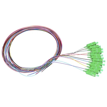12 Color Code Optical Fiber Ribbon Pigtail 12f Sc Apc Pigtail 12 Fiber ...