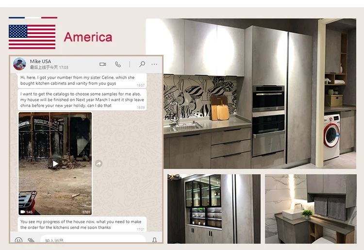 Ready To Assemble Modern Kitchen Furniture Aluminium