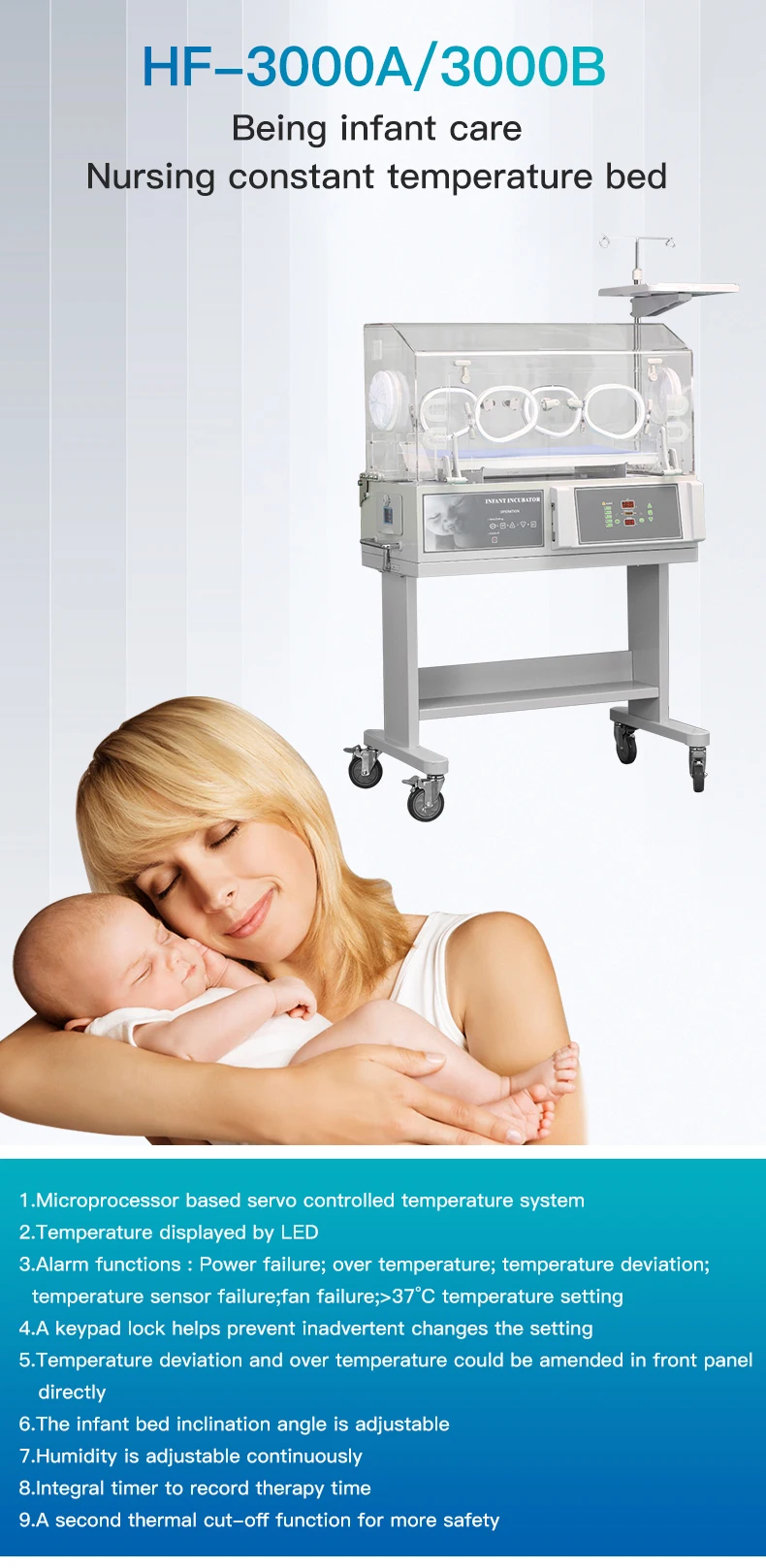 mobile hospital baby care equipment electric Infant Incubator