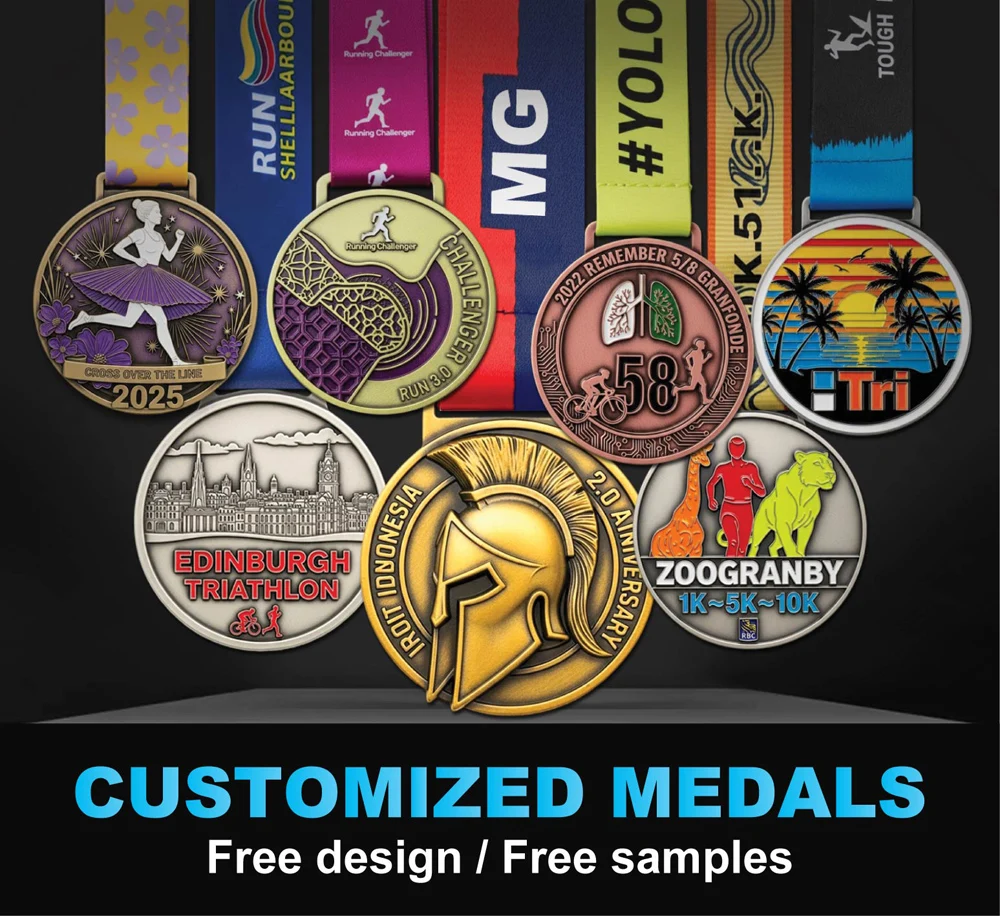 Free Sample Custom Made Gold Mountain Bike Race Medal