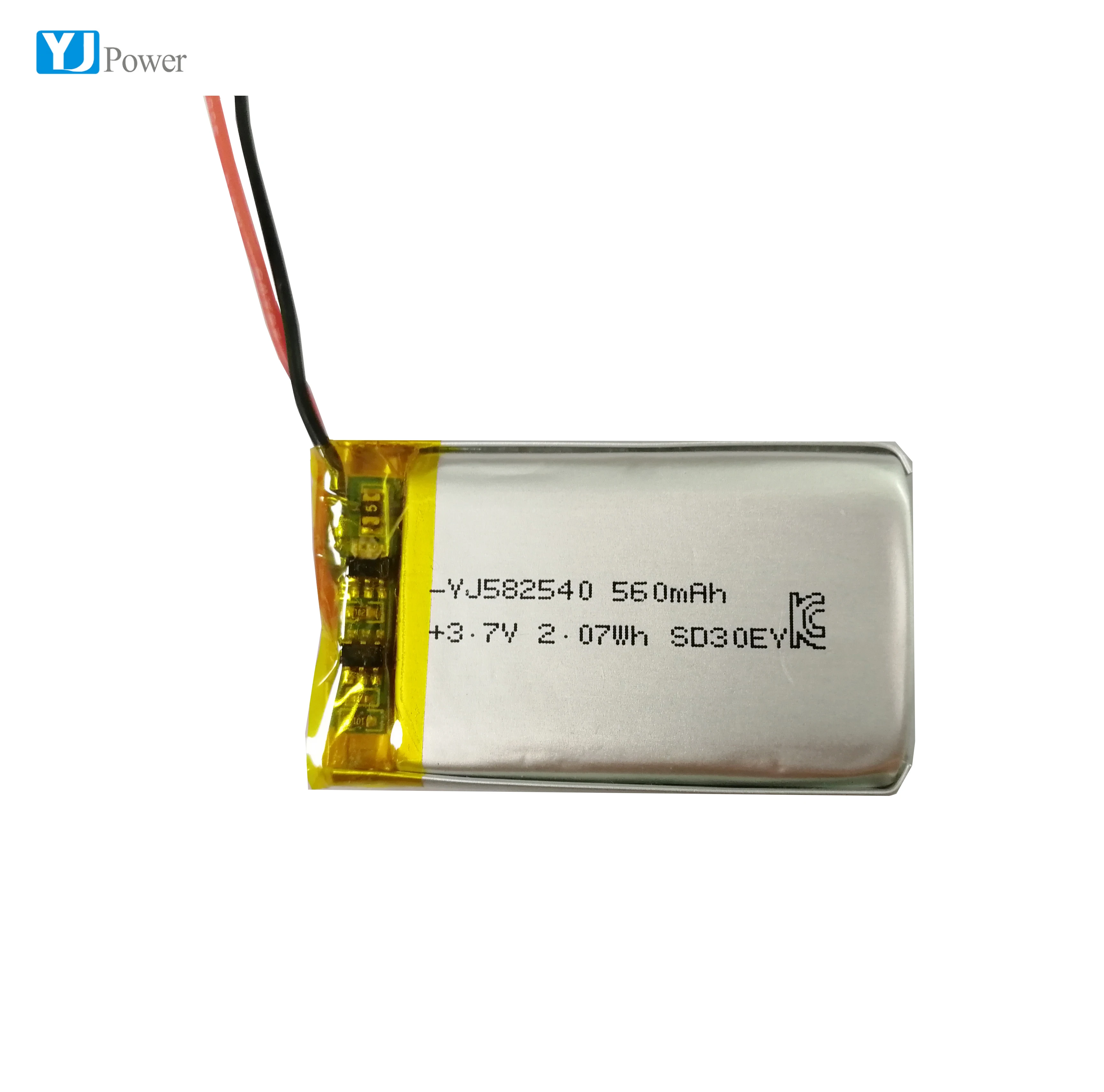 lipo YJ582540 560mAh 3.7v Lithium polymer rechargeable battery for 