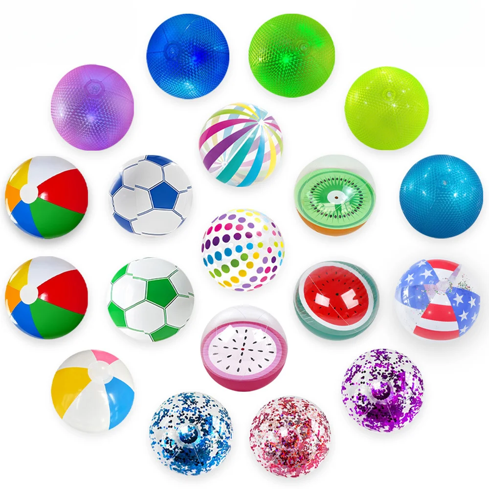 Rainbow Beach Balls, Inflatable Swimming Pool Toys for Summer Water Games & Kids Birthday Party Supplies 2