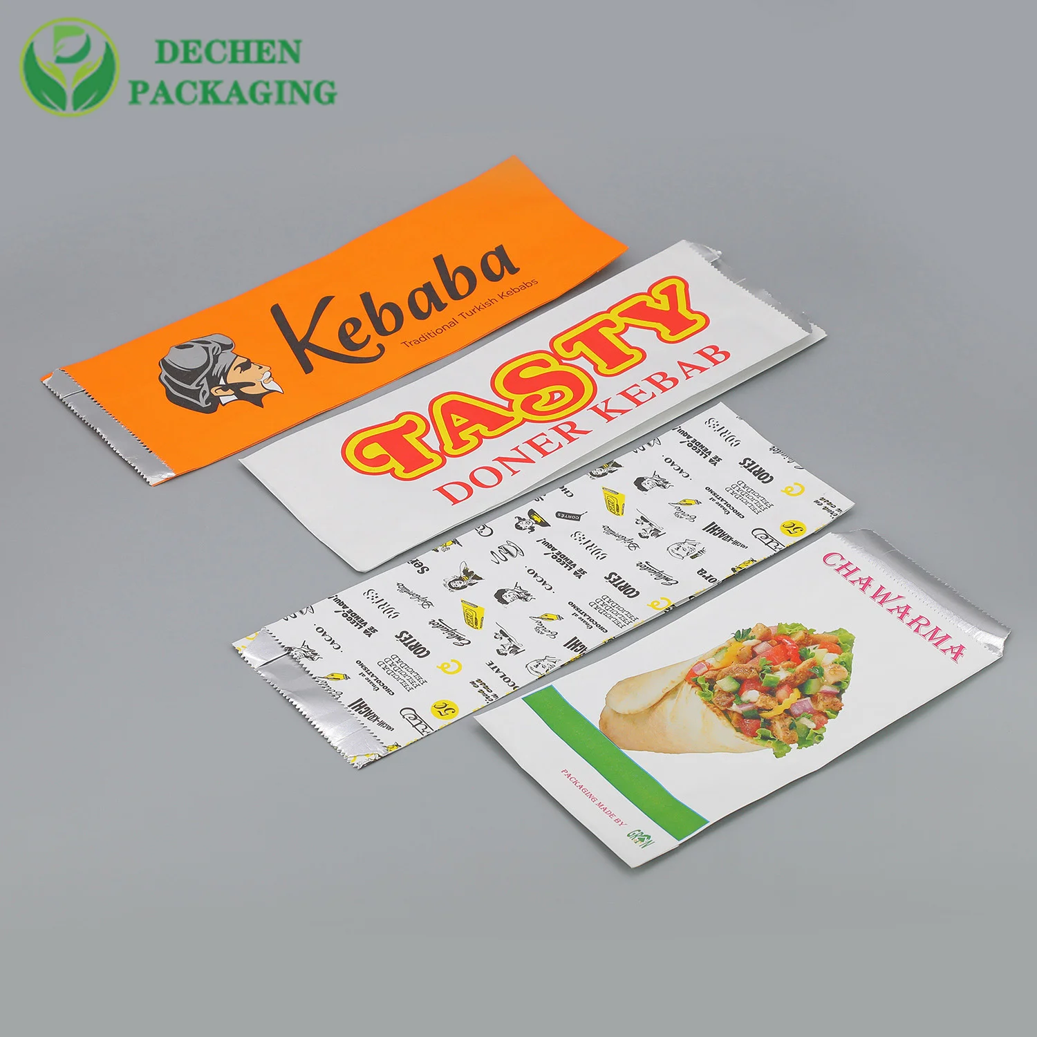 Bolsas de papel de kebab forradas Esu Pad Bolsa de papel de aluminio