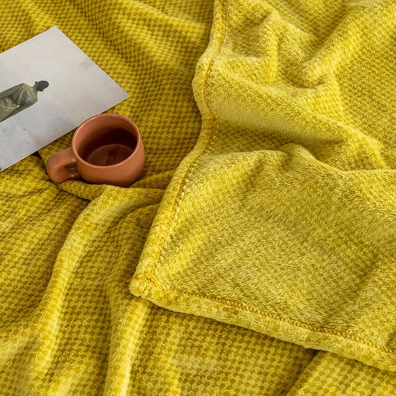 High Quality Simple Thick Framk Double Bed Sheet Cover Blanket Gift Sofa Casual Velvet Blanket