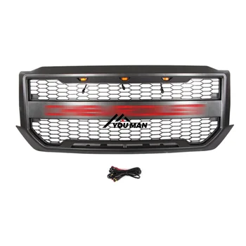 Car Front Bumper Grills With LED Hot Sale In US For CHEVROLET 2016-2018 Year Grills For CHEVROLET SILVERADO