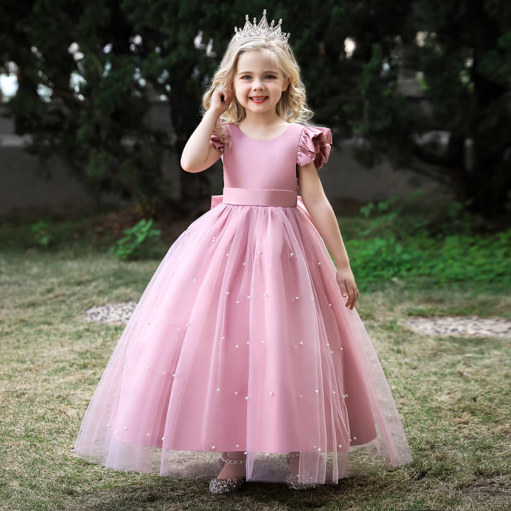 Flower Tulle Wedding Dress For Girls 3-15 Years Old, Summer Maxis Odm