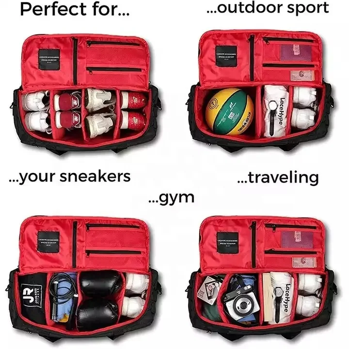 Wholesale Portable Outdoor Travel Bag Gym Bags with Sneaker