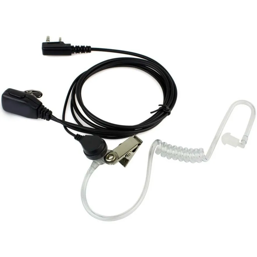 2 Tubes Air Acoustique Secret Pour Oreillettes Talkie-Walkie FBI - Transparent