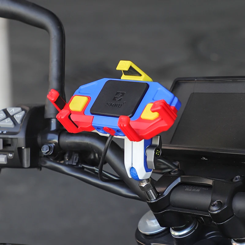 Універсальний тримач SMNU «все в одному» для велосипедів із захистом від крадіжок, точними деталями з обробки методом CNC, провідною й бездротовою зарядкою та водонепроникністю для мотоциклів