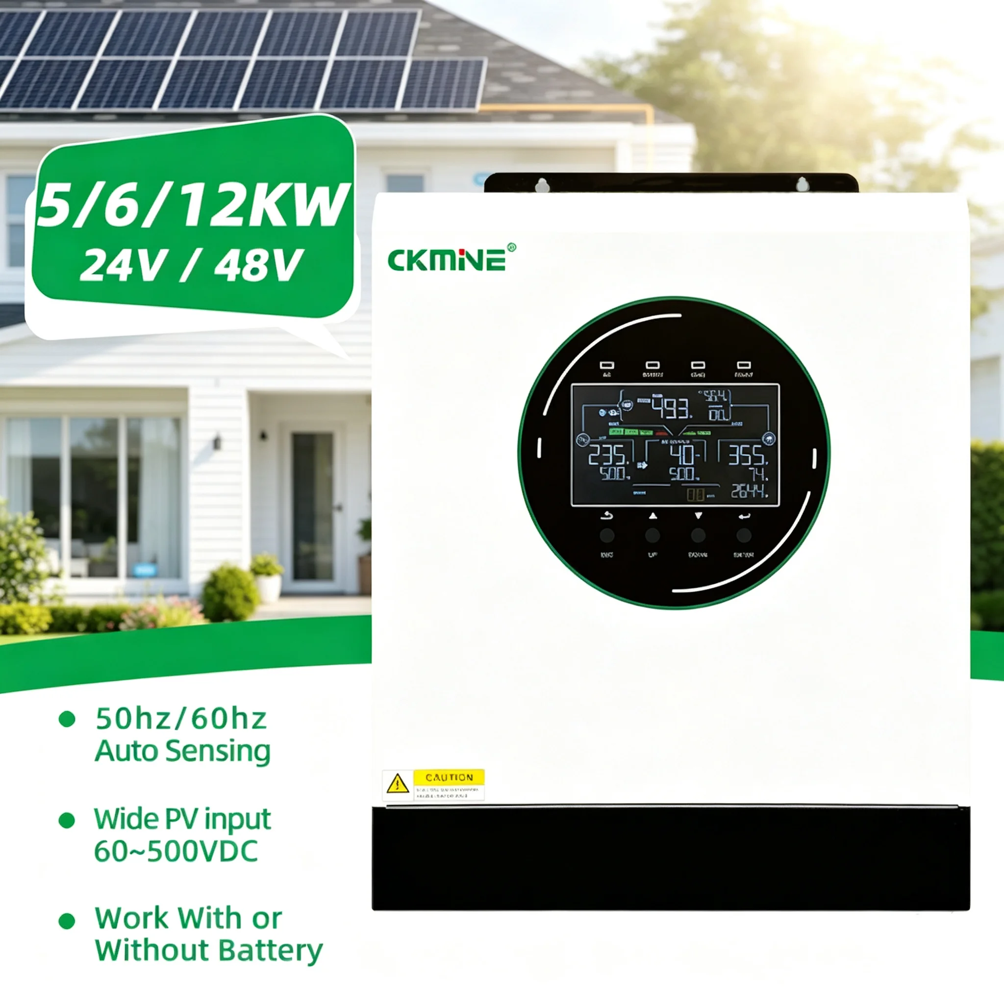 CKMINE 12kW Hybrid Input Solar Inverter 48V Dual MPPT Dual Output 99.5% Efficiency Off-Grid Inverter Wholesale for Home Storage