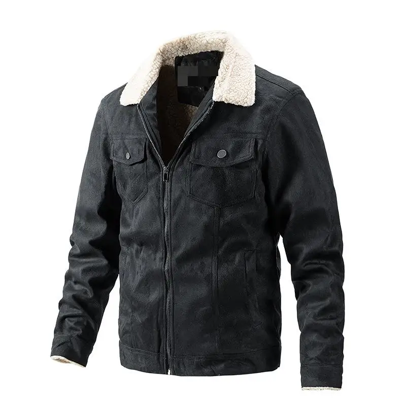 Jaket Corduroy Trucker Black Sherpa Corduroy Jacket Winter Men's - Main Image
