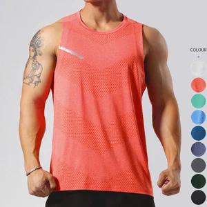 Solid Summer Vest Mens Woman Mesh Tank Top Fitness Running Training Leisure Polyester Breathable Gym Sports Vest