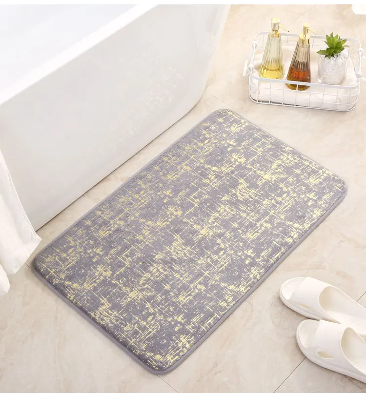  Morden anti-slip bath mats 100% Polyester PVC Bottom Memory Foam bathroom mat super absorber details