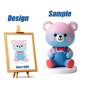 Shengye Manufacturer Brand Custom Gradient Color Teddy Bear Cartoon Action Figure Trendy Blind Box Toy PVC Vinyl Figure Statues