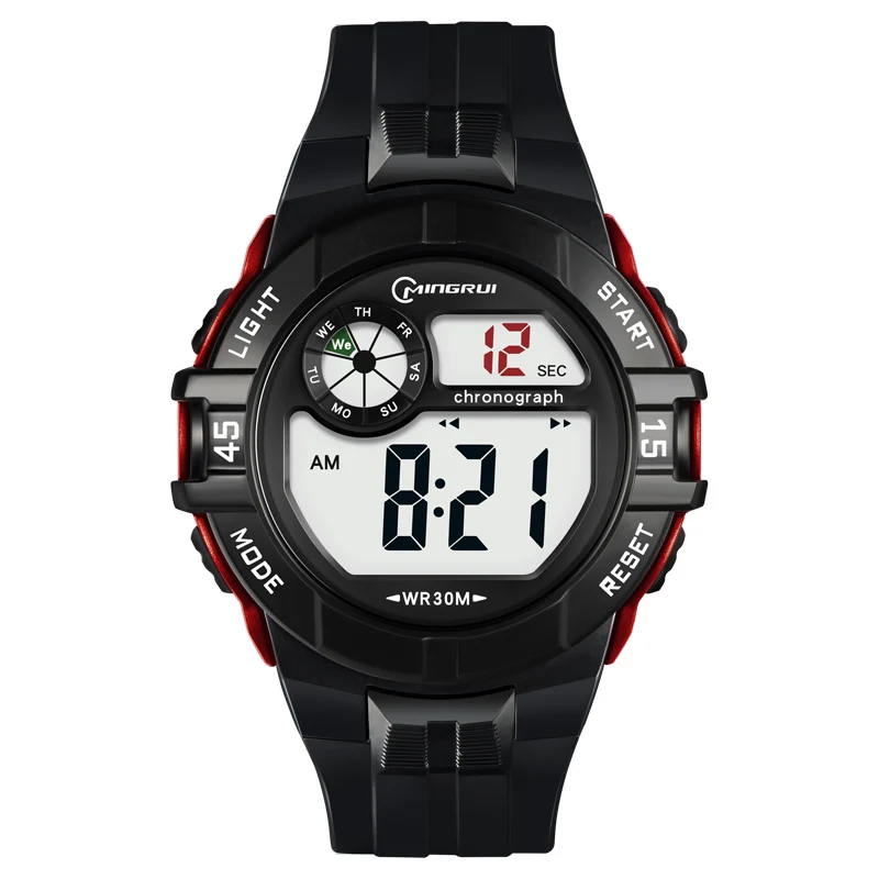 Fashion LED Watches Multi Function Changed Light Color Silicone Waterproof Wrist Digital Kids Sport Watch