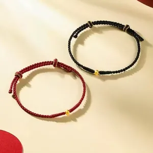 18K Gold Plated Unisex Bangle Bracelet Vintage Fashionable Color Cable Braided Rope Design for Gift