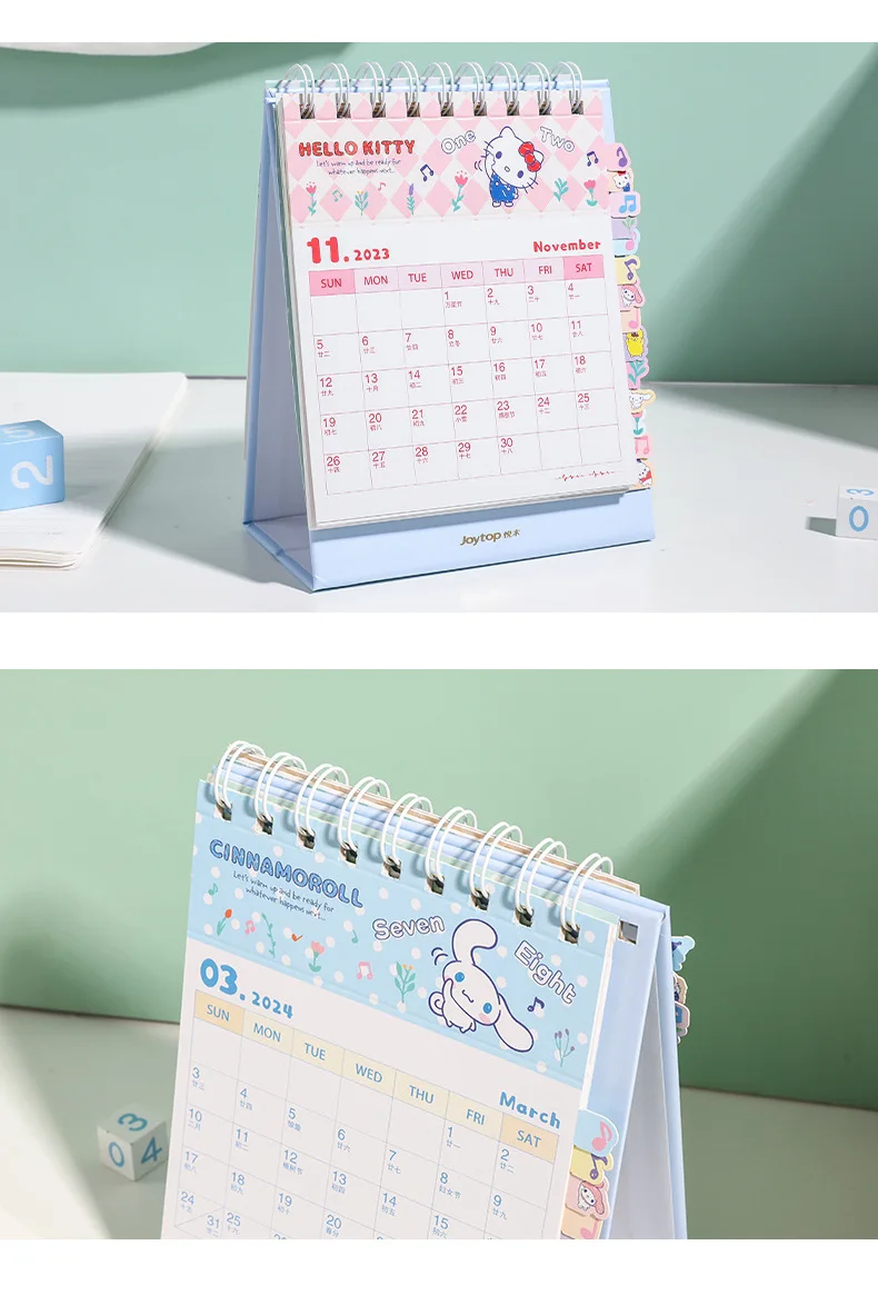2024 Bookmark Desk Calendar Cute Cartoon Calendar Student Office